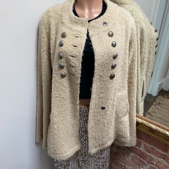 FREE PEOPLE| double breasted wool coat | L - Picture 3 of 12